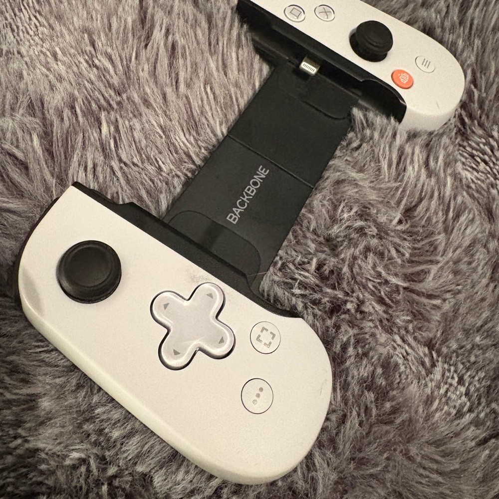 White Gaming Controller with Black Accents